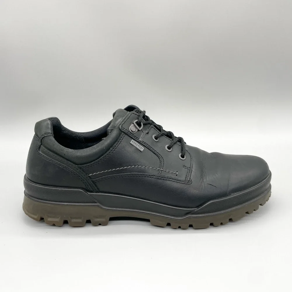 ECCO Track 6 Low GORE-TEX Mens 46 12 Black Leather Hiking Shoes Rugged Outdoor